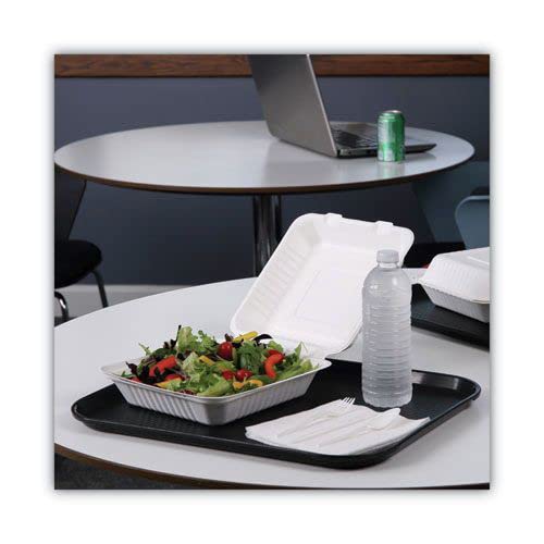 Boardwalk Hingewf1Cm9 Bagasse Molded Fiber Food Containers 9 X 9 White 1-Section 100/Sleeve 2 Slv/Ct