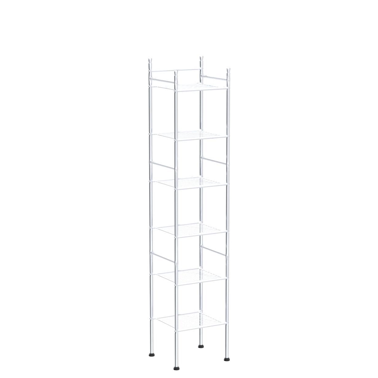 Honey-Can-Do Bth-03484 6 Tier Metal Tower Bathroom Shelf, 12.6 L X 11 W X 59.8 H, Chrome