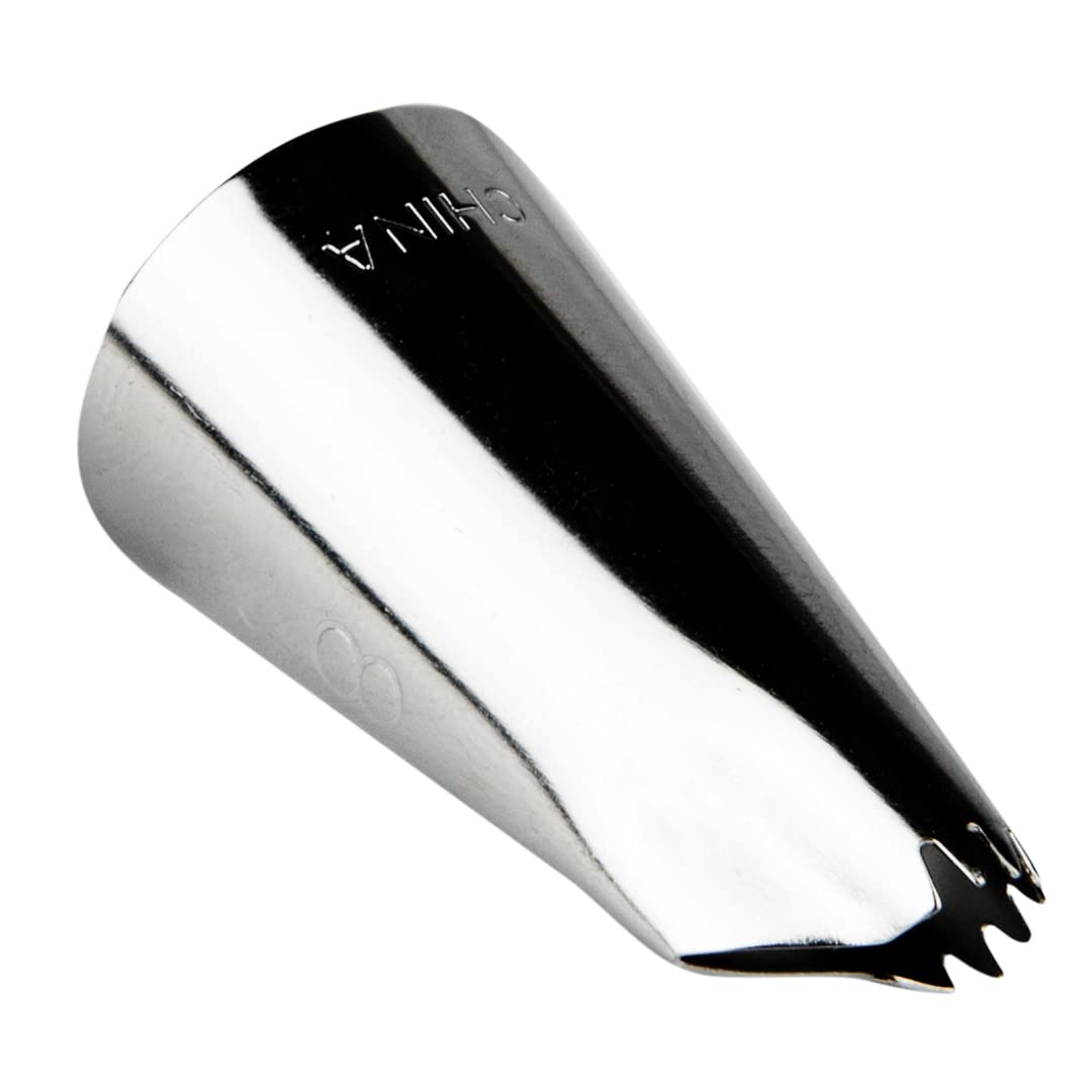Restaurantware Pastry Tek Piping Tip 1 Reusable Ruffle Icing Tip - #86 Dent-Resistant Stainless Steel Pastry Tip Dishwasher-Safe