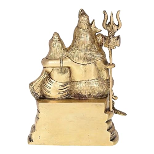Radhika Poojan Bhandar Ashtadhatu-Brass Shiv Parivarshankar Parvati And Ganesh Idol (3 Inch Height)
