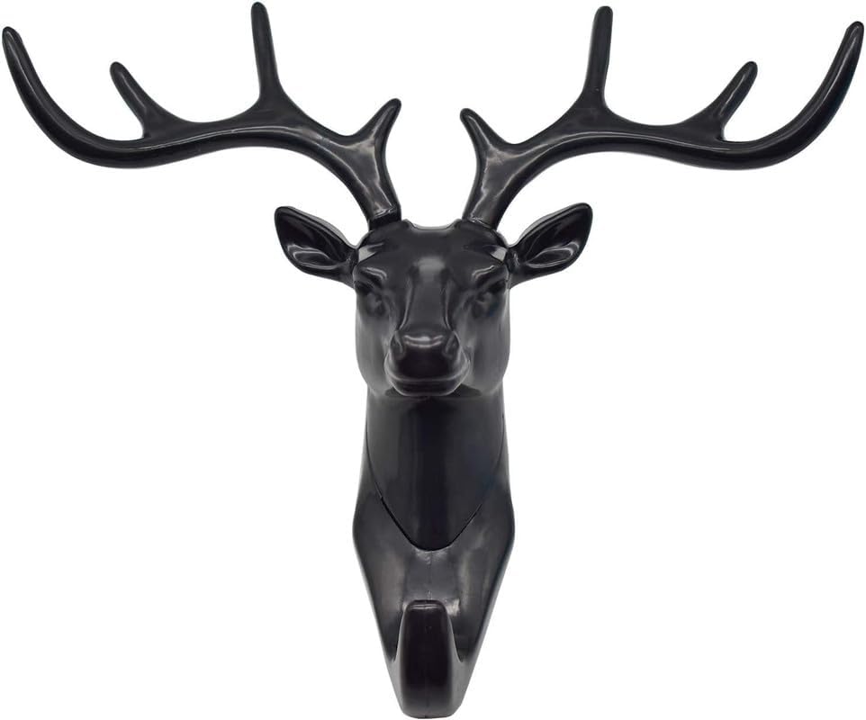 Artifii Deer Head Wall Hooks Behind Door Keys Coat Hangers Self Adhesive Wall Door Hook Hanger Bag Keys Sticky Holder Plastic fo