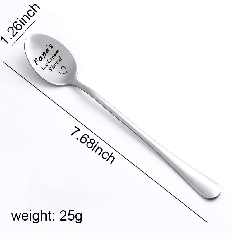 Papa Gifts For Dad Grandpa Papas Ice Cream Shovel Spoon Engraved Birthday Gift For Papa Grandfather Grandpa Fathers Day Gift For