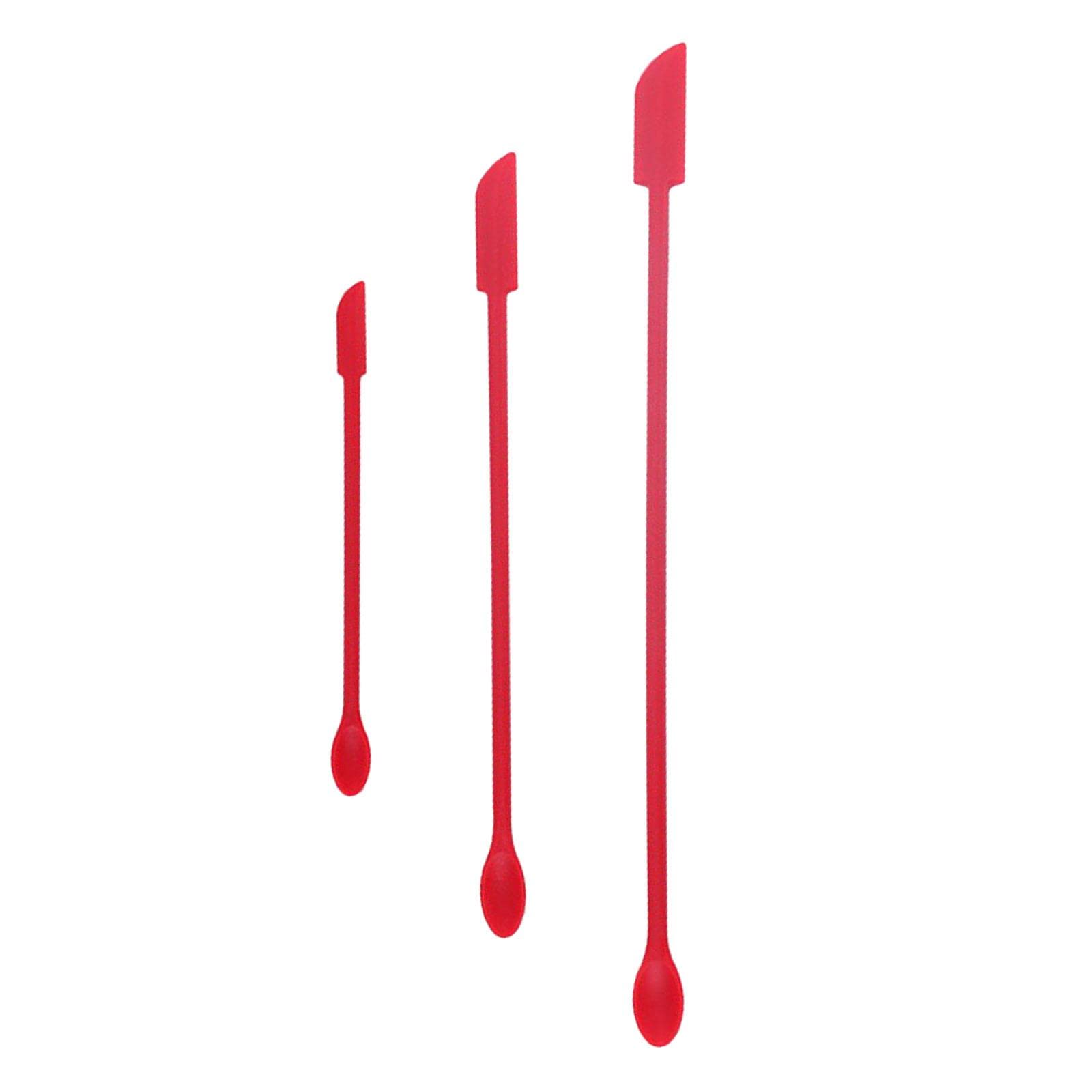 Ecomistiq 3X Mini Silicone Spatula Set Food Scraper Durable Small Spoon For Cosmetic Red | Cooking Utensils Kitchen Tools & Gadg
