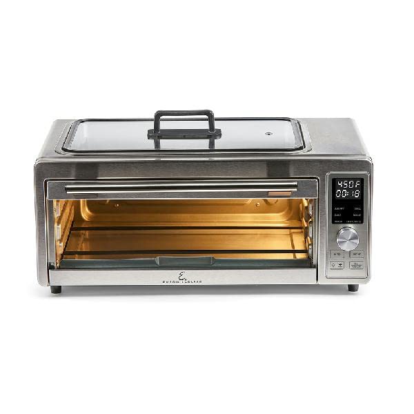 Emeril Power Grill 360, 6-In-1 Countertop Convection Toaster Oven With Top Indoor Grill, Air Fry, Roast, Toast, Bake, Dehydrate,