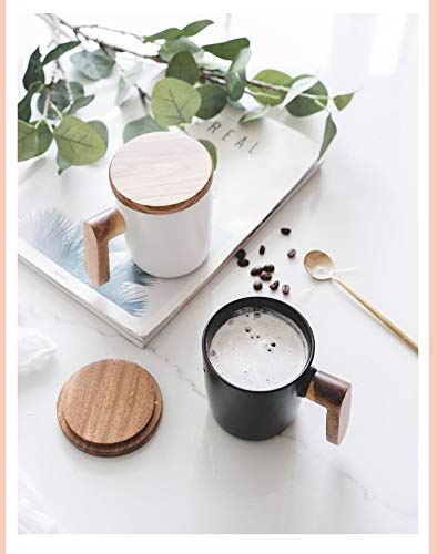 2Pcs Bamboo Lids Decorative Wooden Mug Cover For Coffee Mug Jars Drink Cup Tea Cup