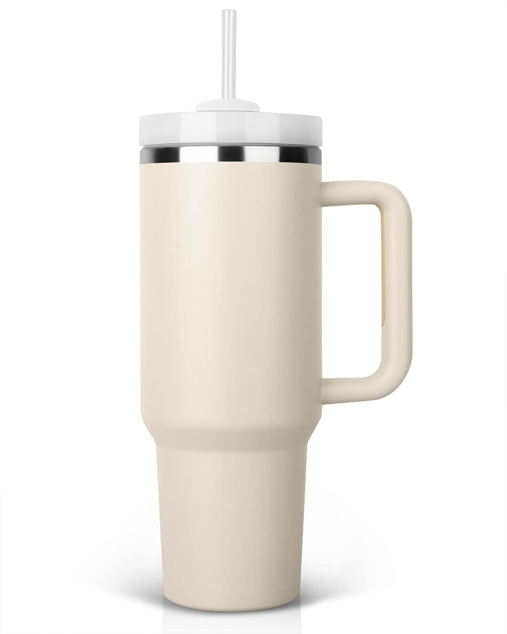 Drumstone (    Tumbler With Handle & Straw  Stainless Steel Insulated Mug For Hot & Cold Drinks  Travel Coffee Cup With Spill