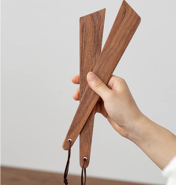 2Pcs 9.84'' Flat Wood Spatula, Non-Stick Multipurpose Teakwood Spatula, Stir And Saute Tool, Flip Pancakes, Bench Scraper, Thin