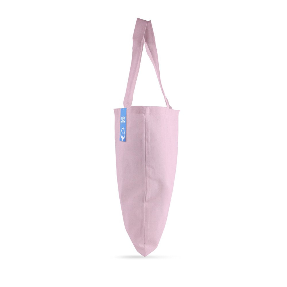 Simply Green Solutions Reusable Cotton Cloth Grocery Craft Bag, 15 X 16 Reusable Tote With Handle, Pack Of 5, Light Pink