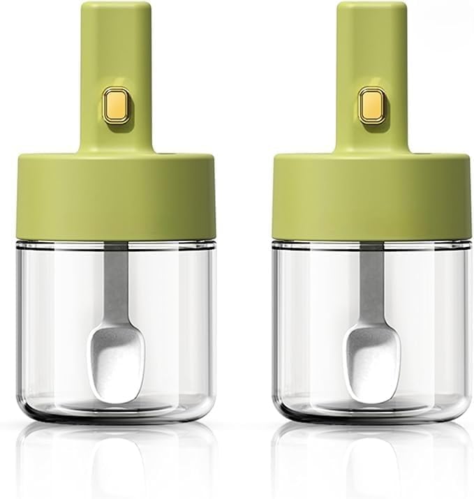 LAPINAHA plastic Seasoning Jars with Retractable Spoon & Airtight Lid  Spice & Condiment Containers for Kitchen Storage (Multic