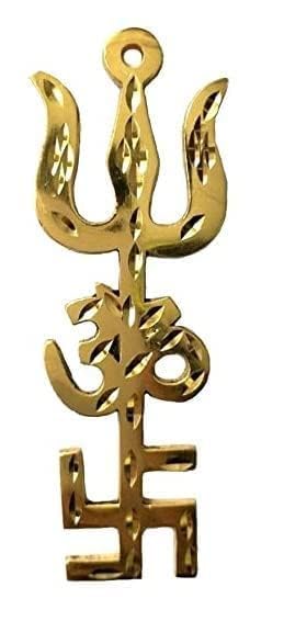 Bless Kraft Home Protection Vastu Yantra Trishakti Swastik Om Trishul For Main Door And Wall Hanging (Modern)
