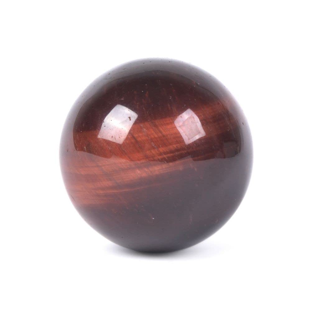 Justinstones Natural Red Tiger Eye Tumble 20mm Gemstone Healing Crystal Energy Ball Round Sphere Specimen Collection Pocket Palm
