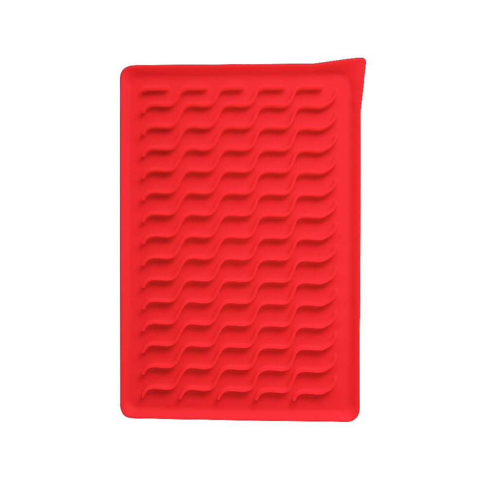 Talisman Designs Silicone Oven-Safe Bacon Mat | Family Friendly Kitchen Tools | 11X16 Inches | Red | Roasting Mat For Meat And P