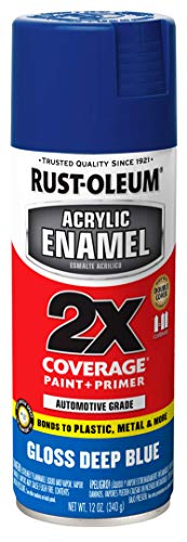 Rust-Oleum 271942 Acrylic Enamel 2X Spray Paint, 12 Oz, Gloss Deep Blue