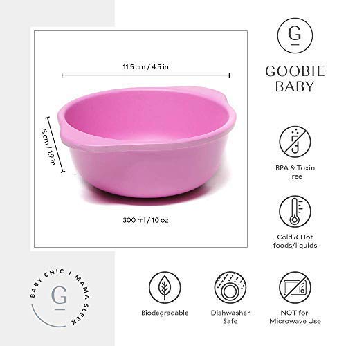 Goobie Baby Bamboo Snack Bowls For Kids, Set Of 4 Stackable Dinnerware For Toddlers :: Non Toxic Eco Friendly Reusable Dishes :