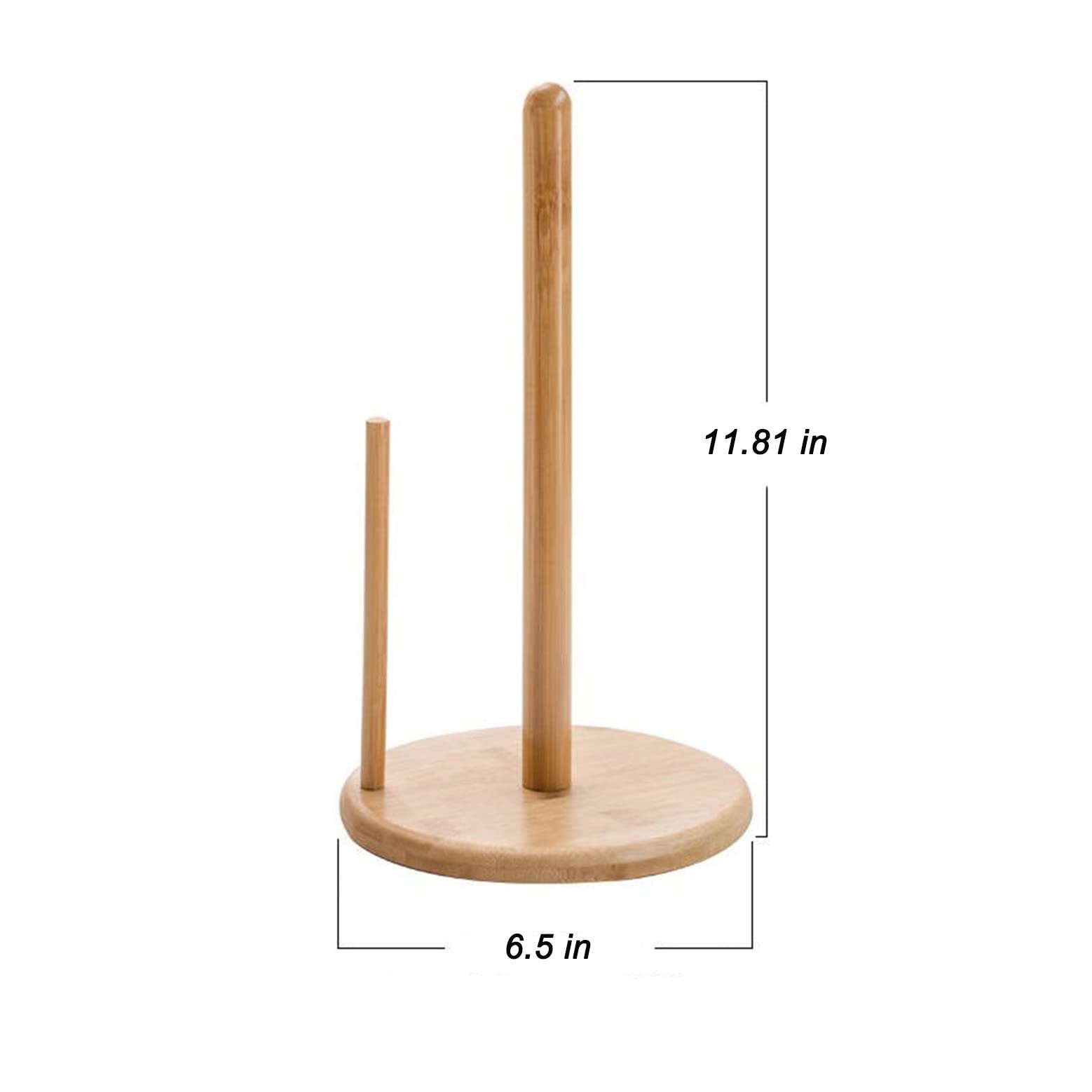 Bamboo Paper Towel Holder Natural Bamboo Wood Countertop Vertical Tissue Holder Rack Kitchen Paper Hanger Rack Countertop Wooden