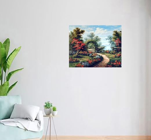 Landscape Wall Decor Garden Path Under Flower Arch Scenic Art Print Poster (16X20)