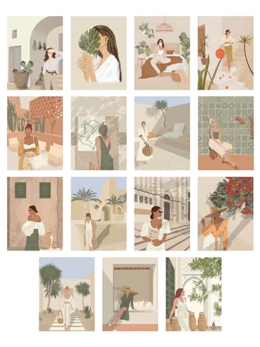 Unquote Wall Dcor Art Posters Collections Set of 15 (6x8 inch) Wall Collage Kit, Aesthetic Posters - Home & Room Dcor Stickers, 