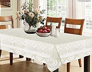 CHANDER Dining Table Cover 6 Seater|Table Cloth|Table Cover for Home, Restaurant|Cotton Dining Table Cover for 6 Seater (Cream)