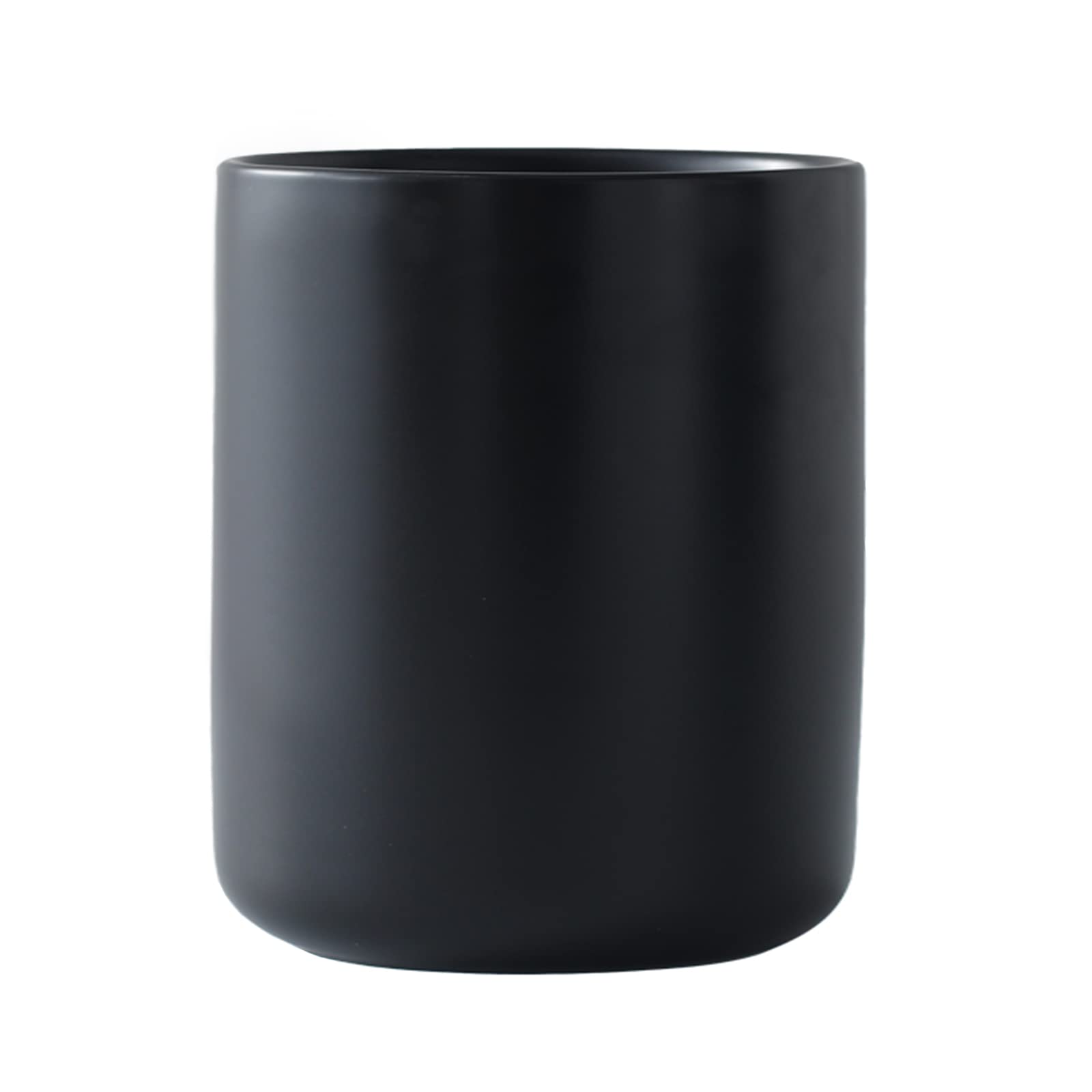 LATCHHOOK Black Kitchen Utensil Holder for Countertop, Matte Ceramic Cooking Utensil Crock for Counter Easy to Clean, Modern Spa