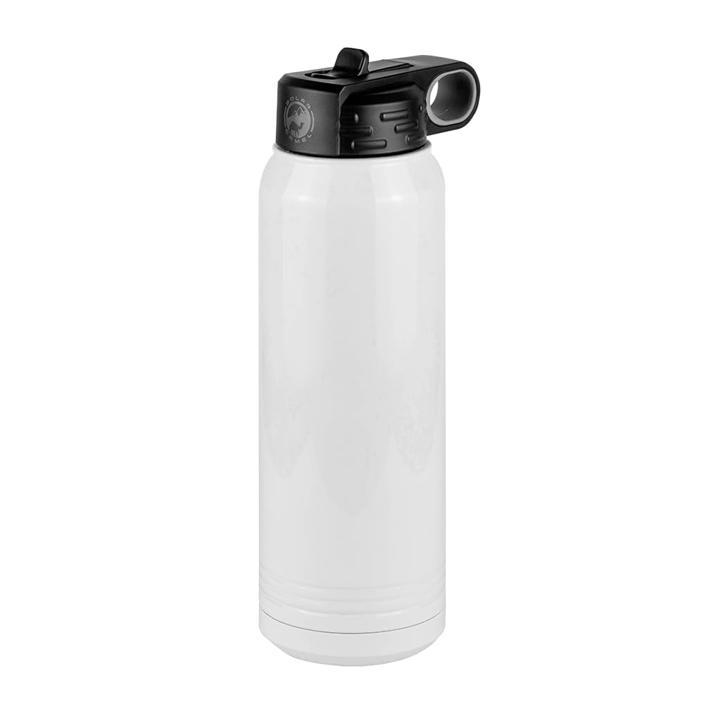 Soccer Mom Water Bottle, Messy Bun, White 30 Oz Polar Camel With Straw Lid, Stainless Steel, Vacuum Insulated