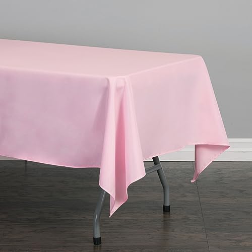 Linentablecloth 60 X 102-Inch Rectangular Polyester Tablecloth Pink
