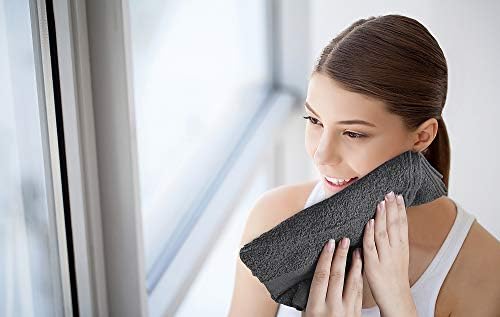 Salon Towels - 50 Pack Grey Hand Towels 100% Cotton Spa Towels - 16x27 inches Highly Absorbable Facial Towels Gym Towels Hair To