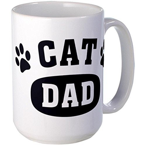 CafePress Cat Dad [B/W] Large Mug 15 oz (444 ml) Ceramic Coffee Mug