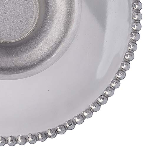 Mariposa Pearled Handcrafted Cake Stand, One Size, Silver