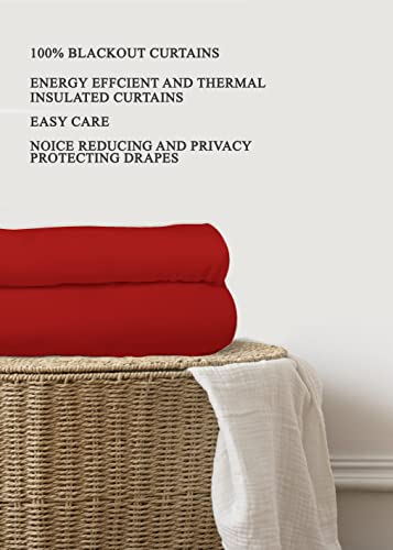 Blackout Curtain Room Darkening Long Door - 9 Feet (Fire Brick, Thermal Insulated, Noise Reducing, Eyelet Design)