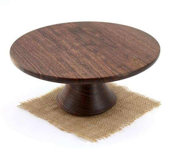 The Decor Woods Walnut Wedding Cake Stand, Cake Platter, Cake Pedestal, Cupcake Stand, Dessert Pedestal, Hostess And Gourmet