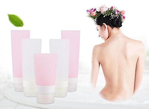 3Pcs 80Ml 2.7Oz Pink Empty Silica Gel Squeeze Tubes With Flip Cap Emulsion Lotion Shower Gel Shampoo Conditioner Holder Refillab