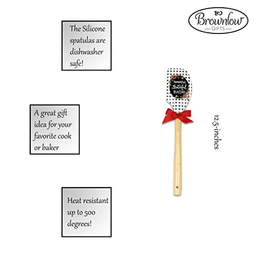 Brownlow Gifts Simple Inspirations Silicone Spatula, 12.5-Inches, Thankful Grateful Blessed