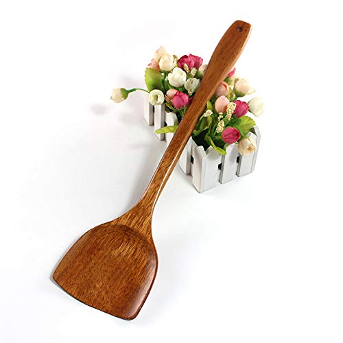 Linwnil Wooden Spatula For Cooking Nonstick, Kitchen Wok Spatula Utensil Set,15'' Wooden Turner Serving Tool For High Heat Stirr
