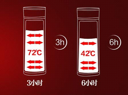Glass Liner Vacuum Flask Stainless Steel Water Bottle Insulated Travel Coffee Mug 11oz 9oz Available (11oz  Red)