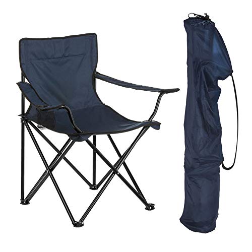 Vrutaportable Folding Chair With Arm Rest And Cup Holder With Carrying Bag For Camping Travelling Lawn Patio Fishing Garden Beac
