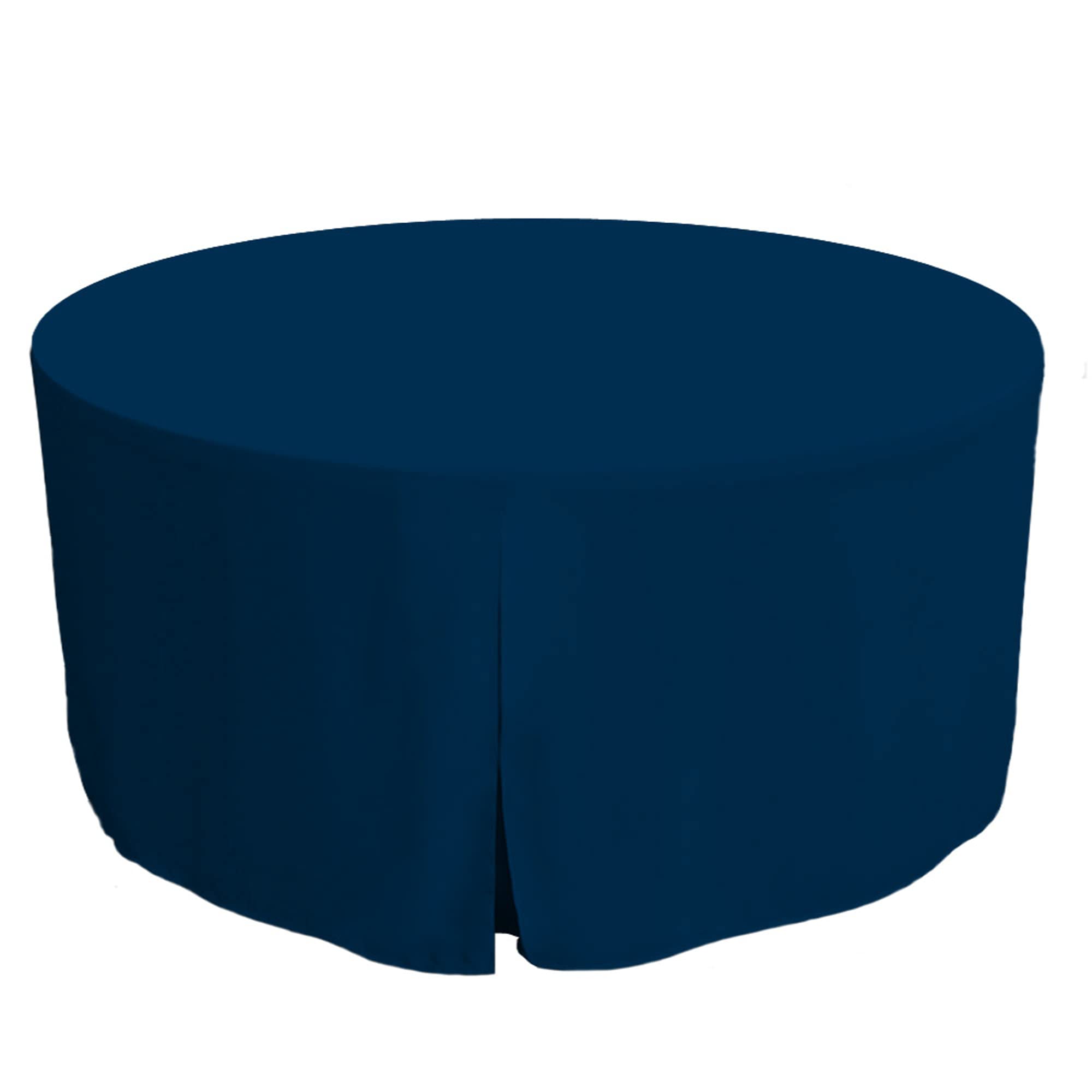 Tablevogue Full Length Fitted Machine Washable Event Tablecloth Cover 30+ Colors and Sizes, Sapphire, 60-Inch Round
