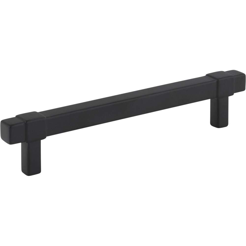 Jeffrey Alexander 128 mm Center-to-Center Matte Black Square Zane Cabinet Pull