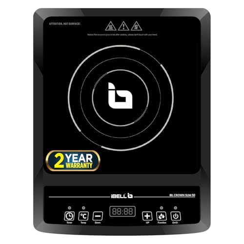 Ibell Slim50 Induction Cooktop, 2000W, Bis Certified, Led Display, 2 Yr Warranty, Auto ShutOff, Over Heat Protection (Black)