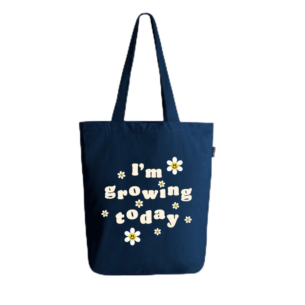 Ecoright Aesthetic Canvas Tote Bags for Women, Reusable Tote Bag with Zip, Ideal for Grocery, Shopping, Travel & Daily Use