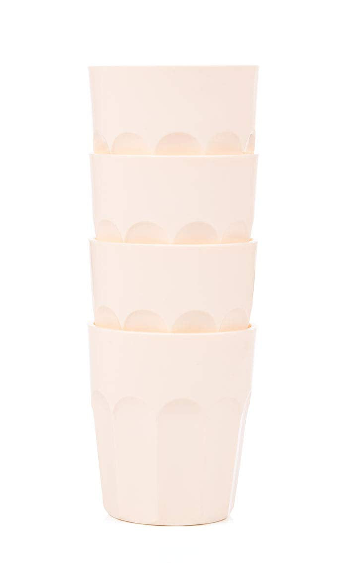 Mintra Home Unbreakable Tumblers 4 Pack (Small - 12Oz, Cream)