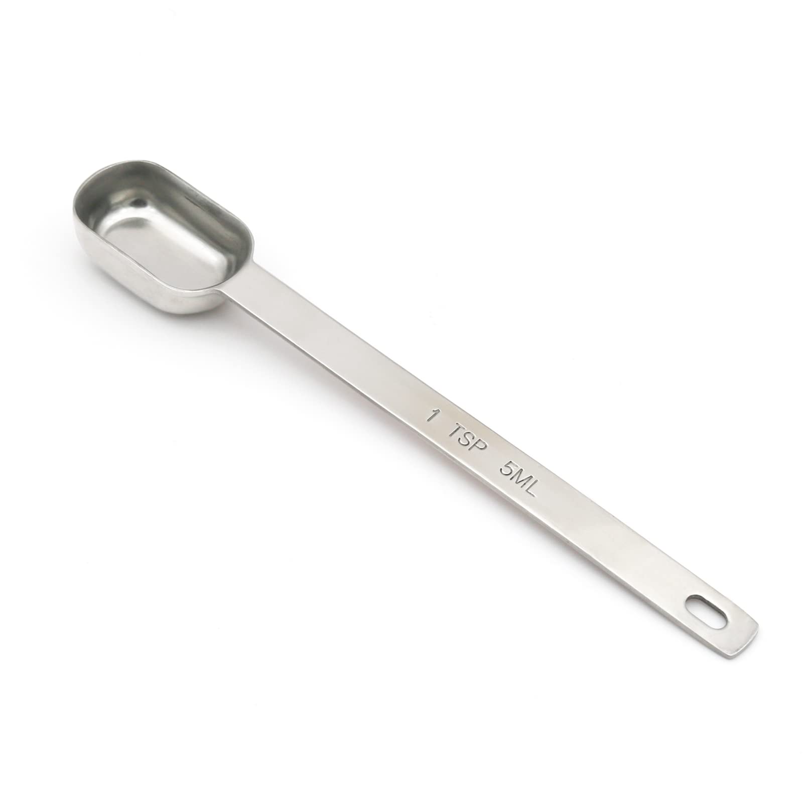 BERYLER 1PCS 1tsp (1/3tbsp, 5ml) Single Measuring Spoon, Stainless Steel Long Handle Individual Teaspoons Only