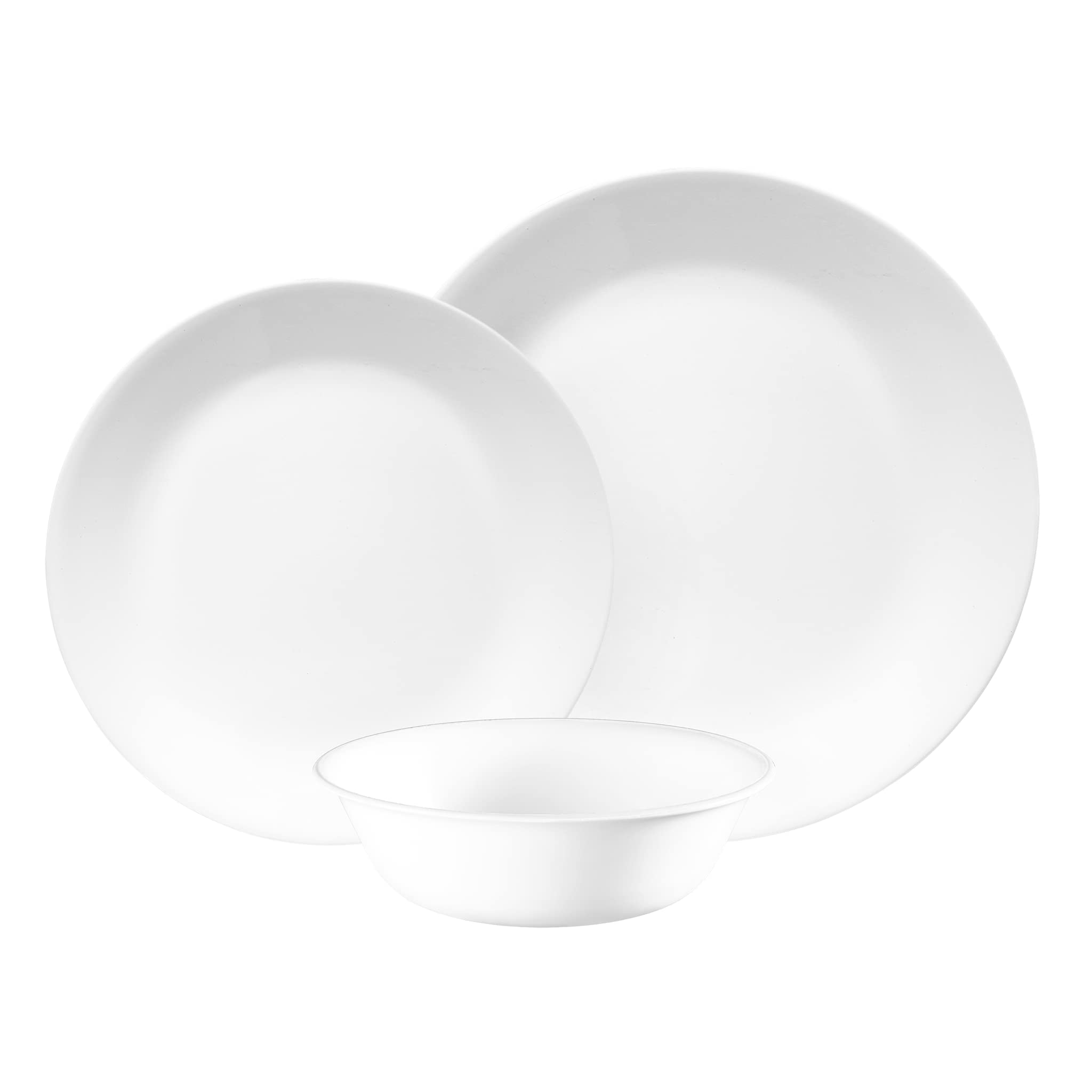 Corelle Dinnerware Set (12pc Set, Winter Frost White)-Dinner Set for 4 | 4 x Dinner Plates, Side Plates & Bowls | 3 X More Durab