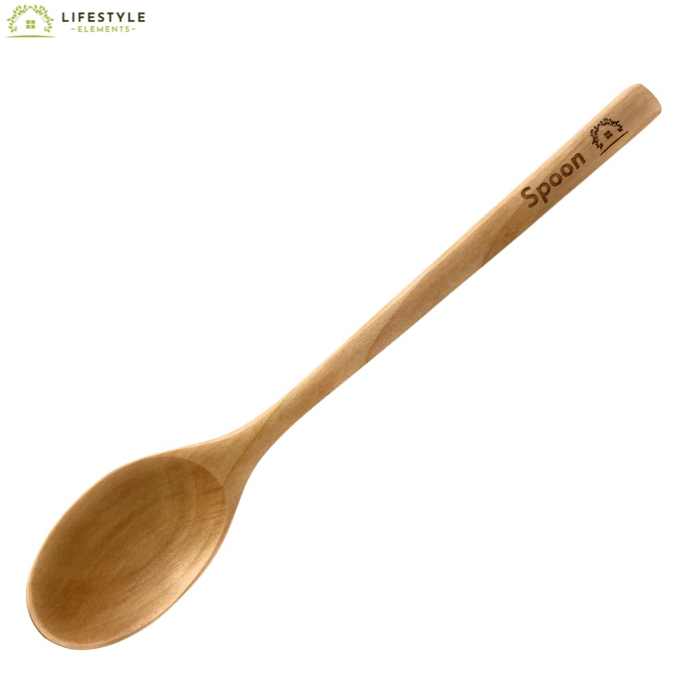Wooden Spoons For Cooking 9-Inch Kitchen Cooking Spoon Set Of 2 Wood Serving Spoons For Mixing Stirring Baking Blending Tasting