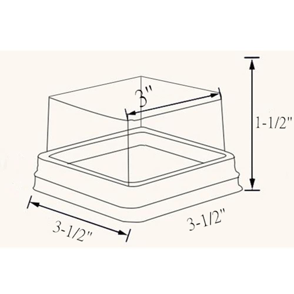 Hewnda 50 Pack Of Gold Cake Pans,Bottom 3 Inch X Height 1-1/2 Inch Of Clear Plastic Mini Cake Box Muffins Box Cookies Box Weddin