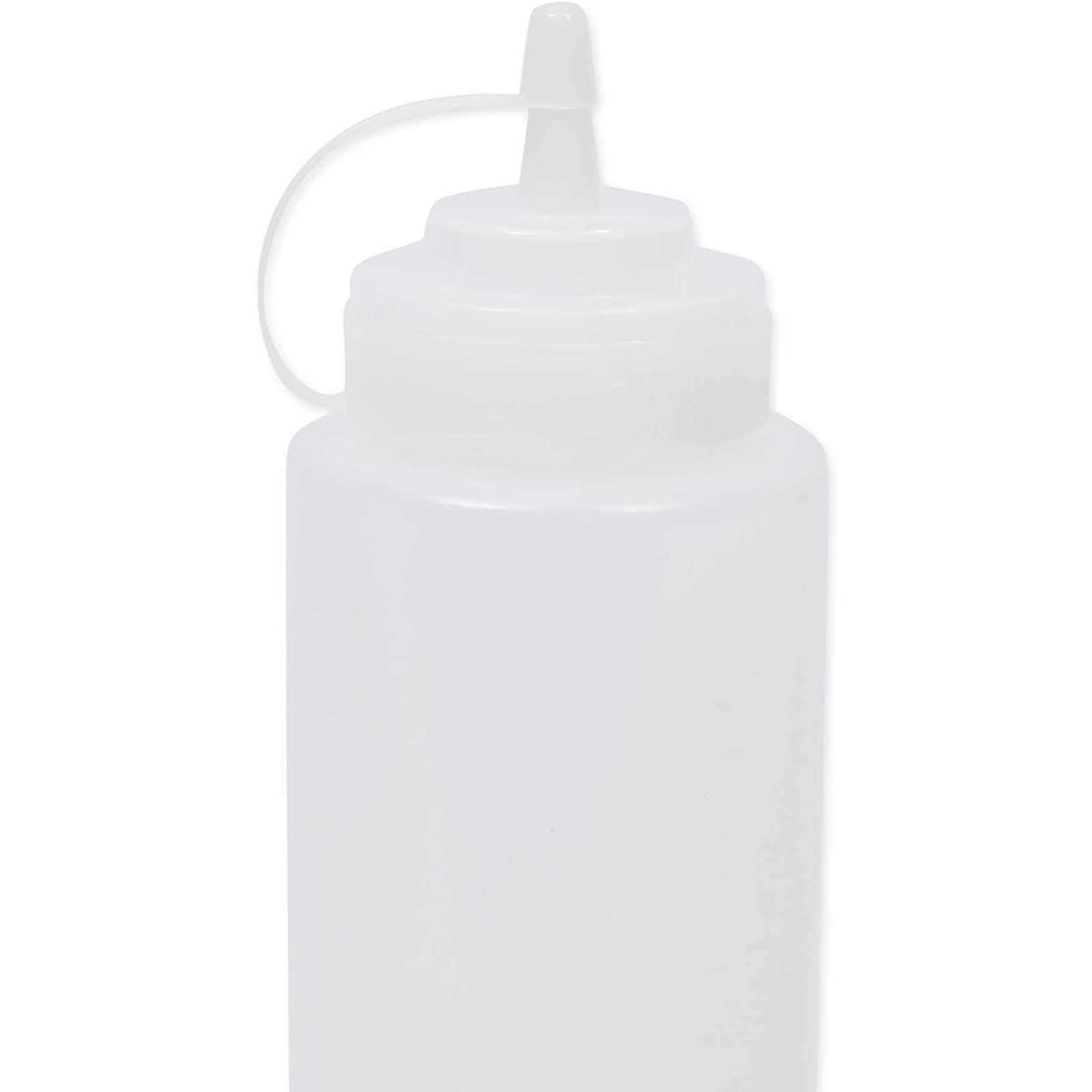 Plastic Condiment Squeeze Bottles (Clear, 32 Oz, 6 Pack)