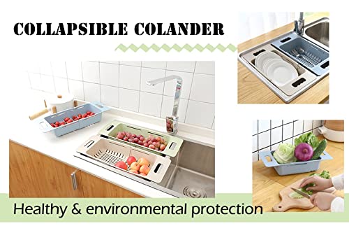 Inditradition Over The Sink Expandable Colander For Fruits, Vegetables, Dish, Utensils | 24-34 Cm, Assorted Colour (Plastic)