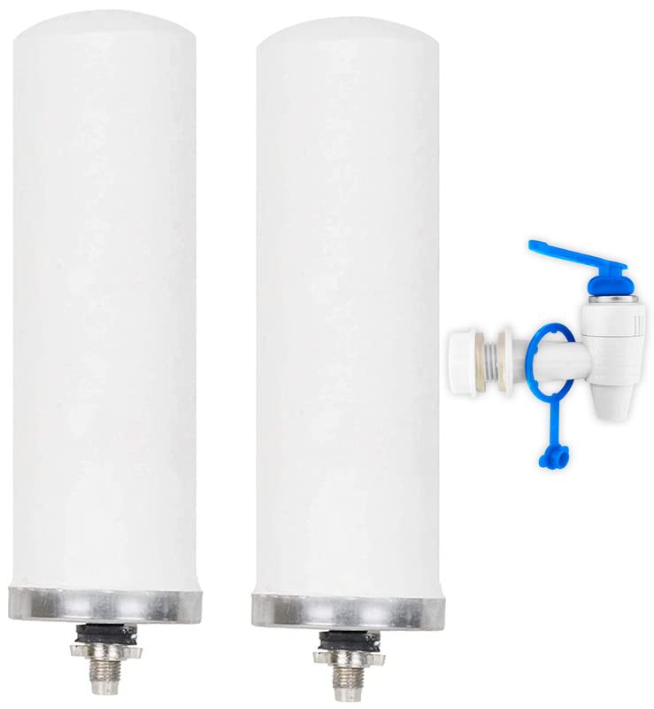 Konvio Neer 7 Water Filter Candle for Steel Gravity Purifier, Set of 2 Candle with 1 Plastic Tap