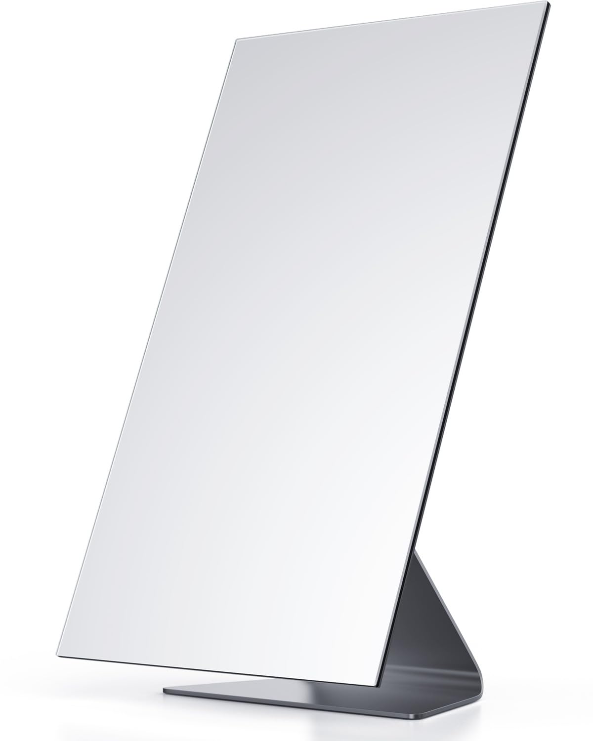 Nezzoe Rectangular Makeup Mirror, 12 Inch Metal Desk Mirror, Table Mirror With Stand, Vanity Mirror For Counter, Bedroom, Bathro