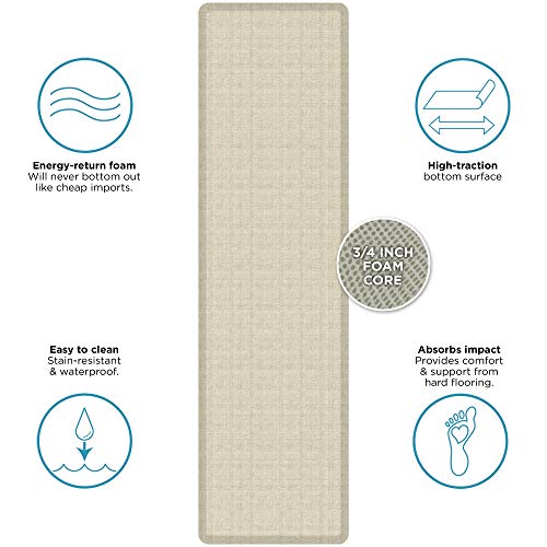 Gelpro Decorative Foam Floor Mat, 30 X 108, Tweed Antique White