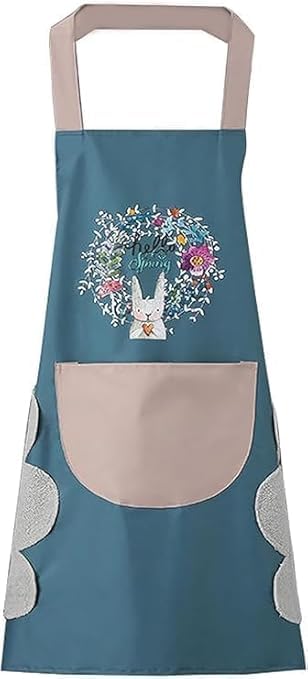 Parvluxe Waterproof Kitchen Apron With Pocket Cute Cooking Apron For Men & Women Kitchen Pocket Apron With Side Coral Velvet Wip